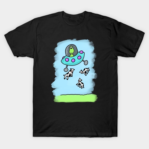 Alien Cows T-Shirt by Maddie Doodle